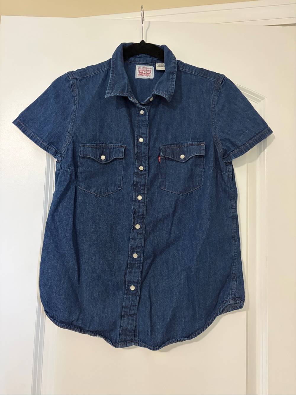 Levi's Blue Denim Short Sleeve Button-Down Shirt